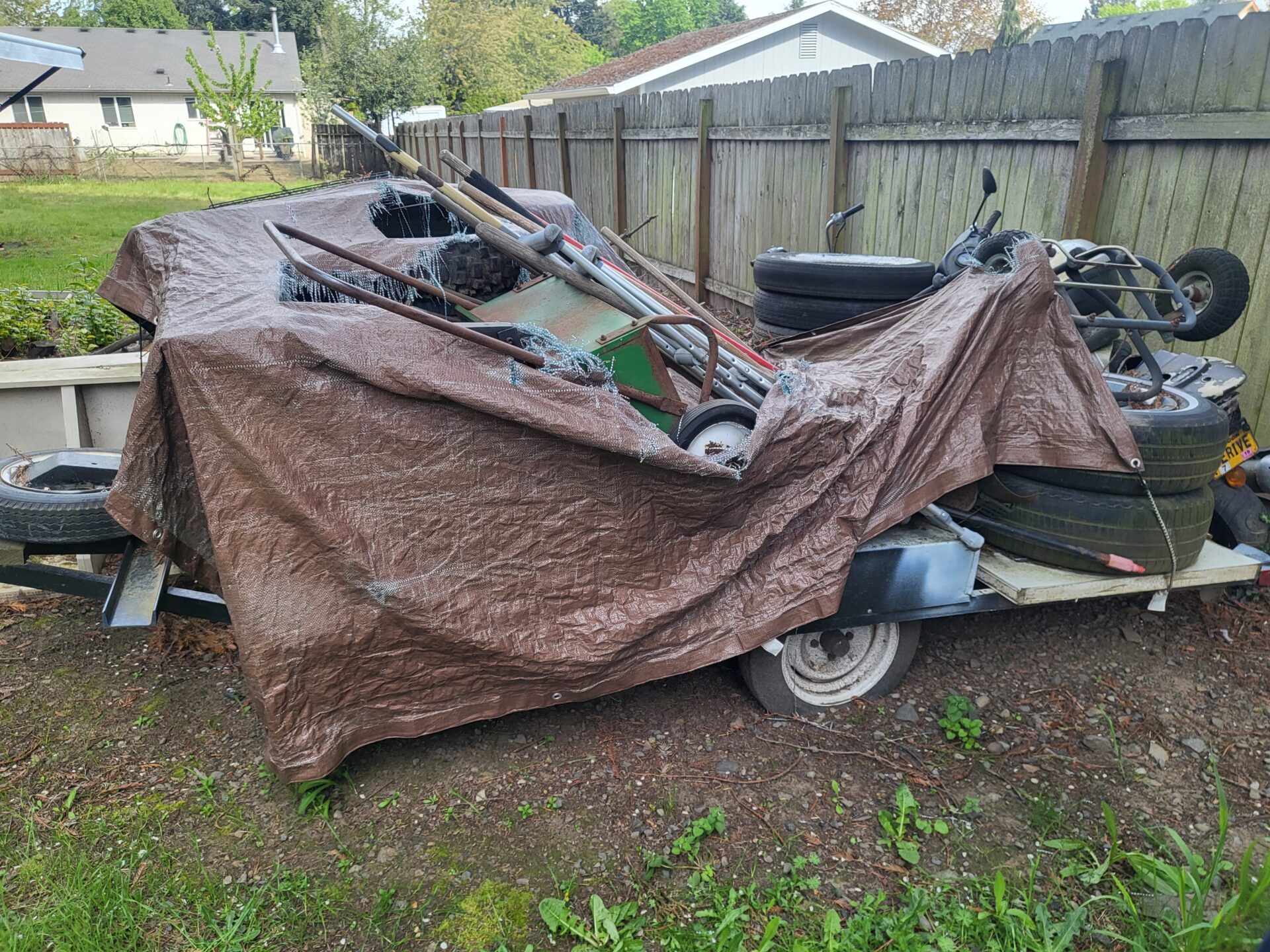 Garage with unwanted household items