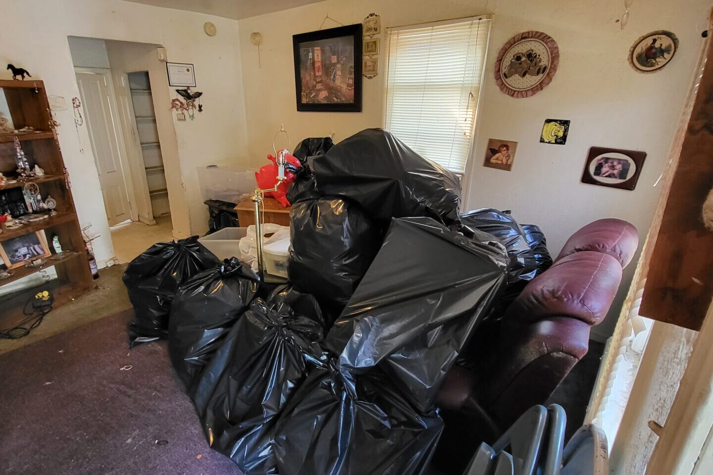 Garage with unwanted household items